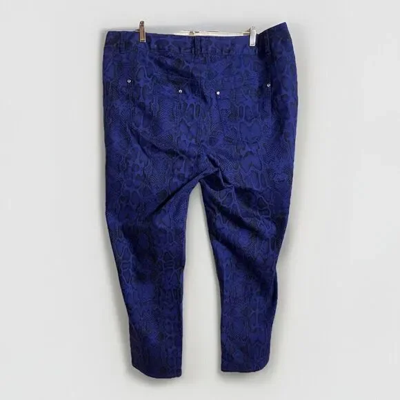 Lane Bryant Jeans Size 20 Leopard Animal Print Stretch Denim Purple - Picture 2 of 10
